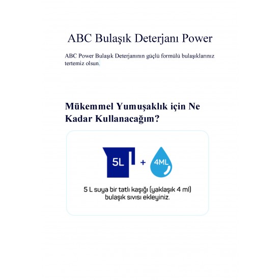 Abc Bulaşık Deterjanı Power 4 Lt