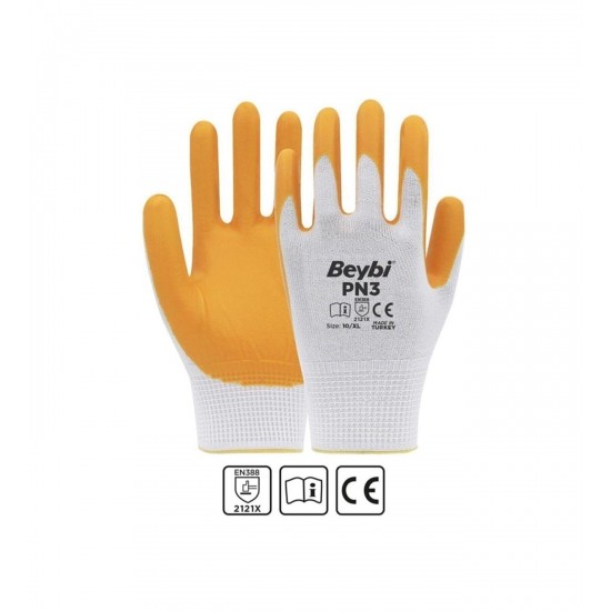 Beybi Sarı Beyaz İş Eldiveni x12 Beybi Sarı Beyaz İş Eldiveni x12