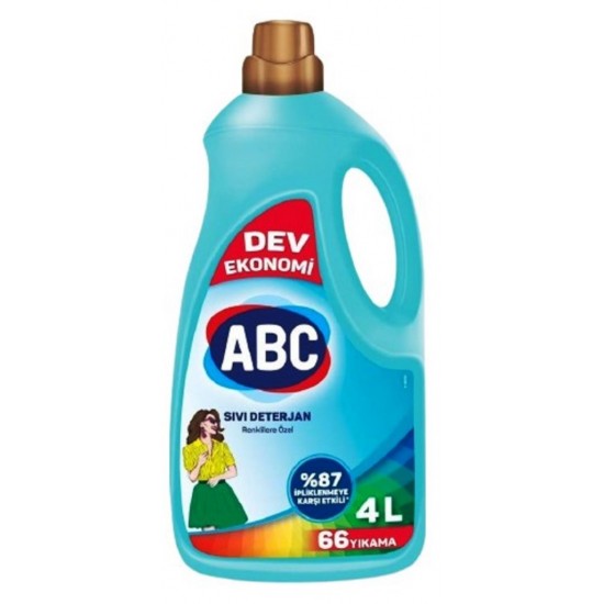 Abc Sıvı Çamaşır Deterjanı Renkliler 4000 Ml