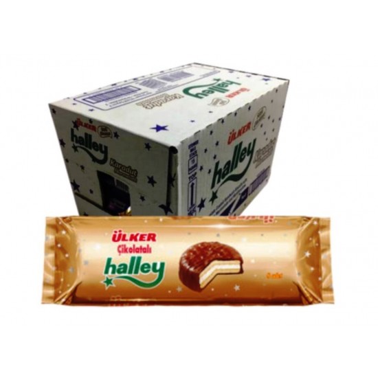 Ülker Halley Kaplamali Çikolata Pasta 8 li 30gr 12 Adet Ülker Halley Kaplamali Çikolata Pasta 8 li 30gr 12 Adet