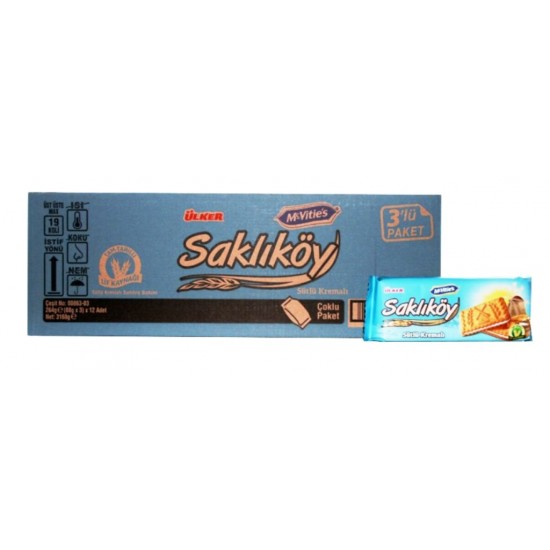 Ülker Saklıköy Sütlü Kremalı Bisküvi 100 gr 24 Adet Ülker Saklıköy Sütlü Kremalı Bisküvi 100 gr 24 Adet