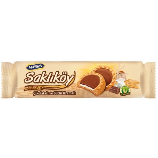 Ülker Saklıköy Sütlü Çikolatalı ve Sütlü Kremalı 100 gr 18 Adet Ülker Saklıköy Sütlü Çikolatalı ve Sütlü Kremalı 100 gr 18 Adet
