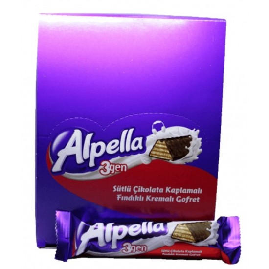 Ülker Alpella Üçgen Beyaz Gofret 28 gr 24 Adet Ülker Alpella Üçgen Beyaz Gofret 28 gr 24 Adet