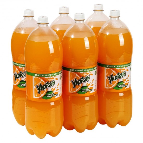 Yedigün Portakal Meyveli Gazoz Pet 2,5 Lt 6 Adet Yedigün Portakal Meyveli Gazoz Pet 2,5 Lt 6 Adet