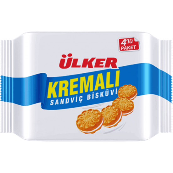 Ülker Kremalı Sandviç Bisküvi 4’lü Paket 61 Gr 11 Adet Ülker Kremalı Sandviç Bisküvi 4’lü Paket 61 Gr 11 Adet