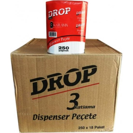 Drop Dispenser Peçete 250 Yaprak 23 cm x 21 cm 
