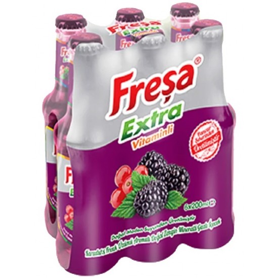 Freşa Extra Karadut Frenk Üzümü Aromalı Maden Suyu 200 ml 24 Adet