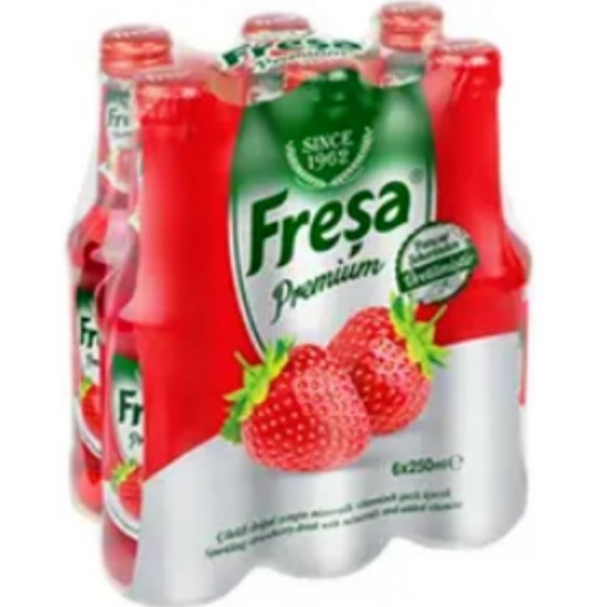 Fresa Premium Çilekli Vitaminli Dogal Zengin Mineralli Maden Suyu 250ml * 24 Adet