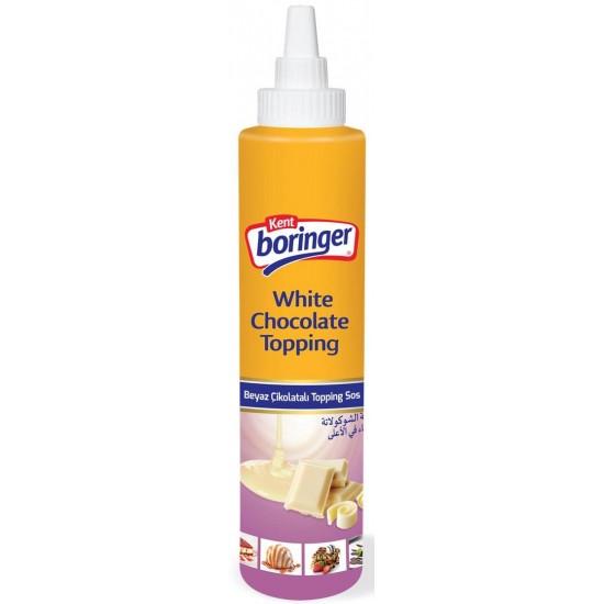 Kent Boringer Topping Sos 300g Beyaz Çikolatalı Kent Boringer Topping Sos 300g Beyaz Çikolatalı