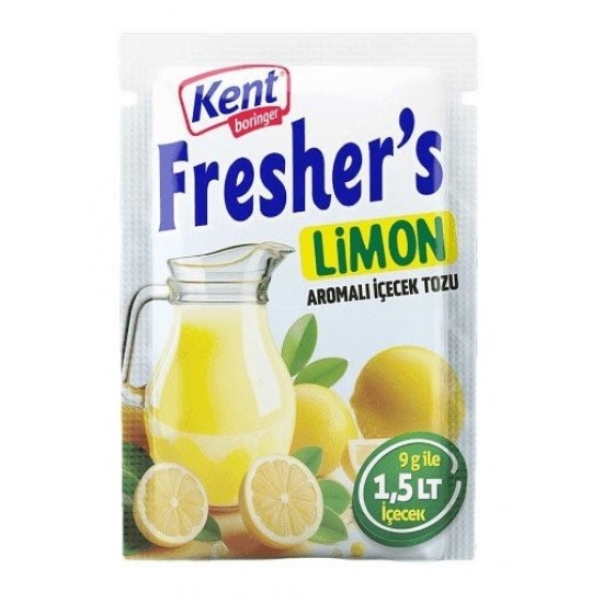 Kent Boringer Fresher's Limon Aromalı Içecek Tozu 9g 24 Adet