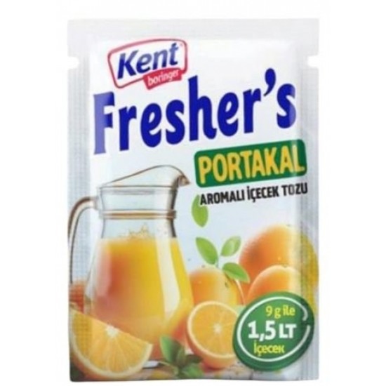 Kent Boringer Fresher's Portakal Aromalı Içecek Tozu 9g 24 Adet